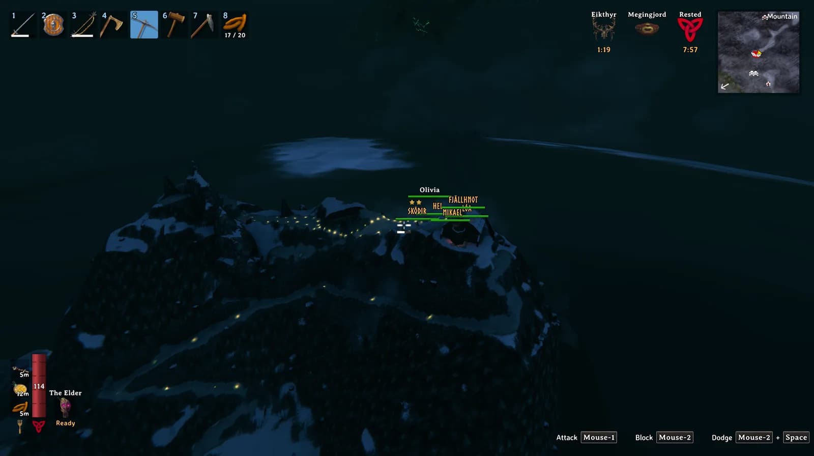 at the highest peak